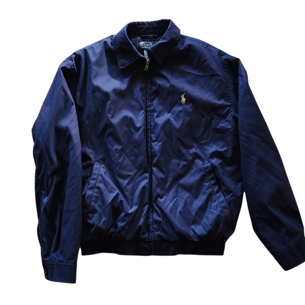 Polo Ralph Lauren Vintage Navy Blue Mens S Bomber Bi-Swing Zip-Up Jacket - Picture 2 of 8